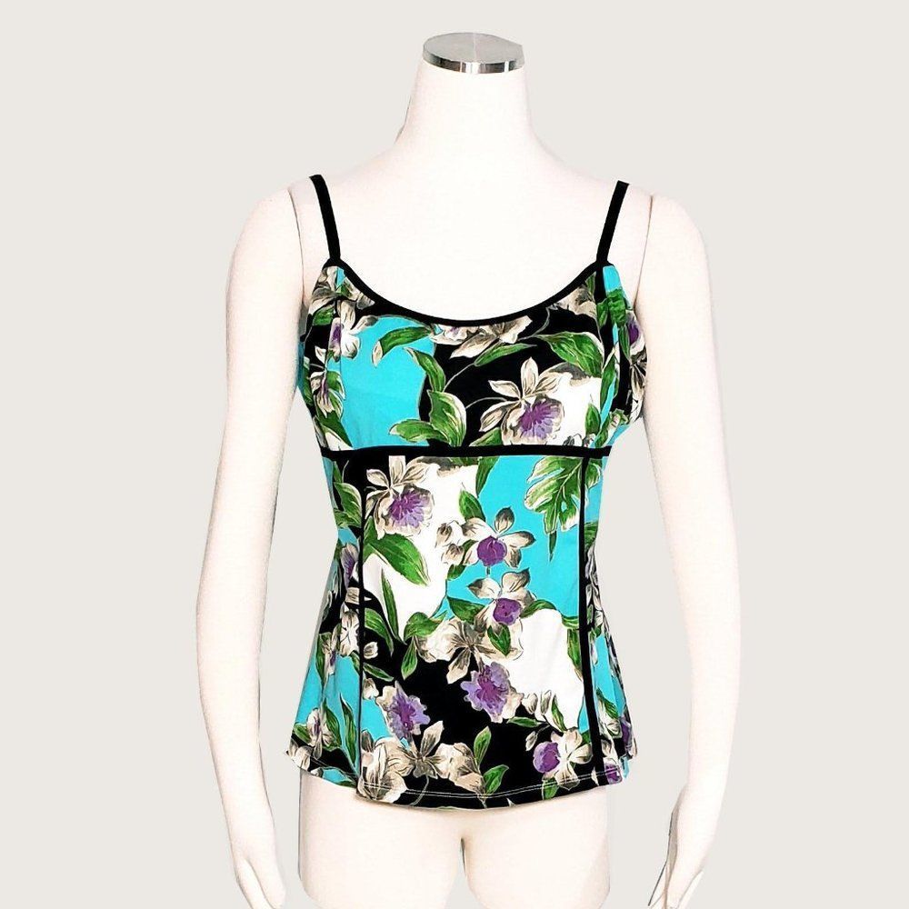 Cache Floral Cami with Piping NWT